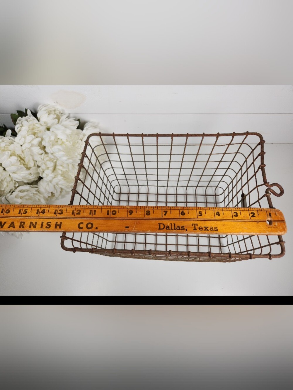 Vintage Locker Room Metal Wire Basket #277 | Rusty Metal Industrial Bin | Rustic - Picture 6 of 9